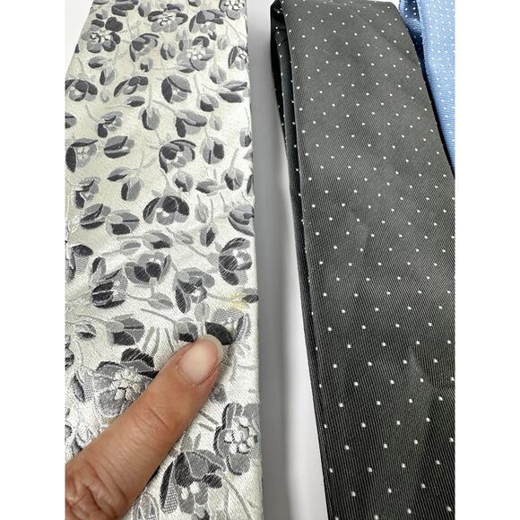 Men’s Tie Lot of 6 — Floral & Modern Polka Dot Styles Express, H&M, Calvin Klein - Picture 4 of 11